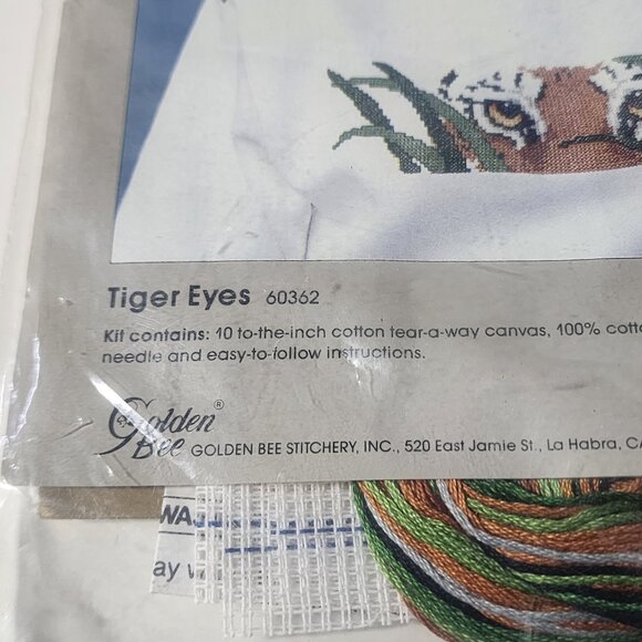 Vintage Wearables To Cross Stitch Kit Tiger Eyes 60362 Golden Bee New Sealed - Picture 4 of 4
